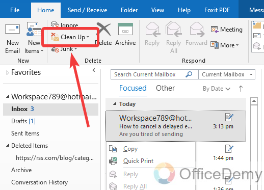 How to Clean up Outlook Mailbox 2
