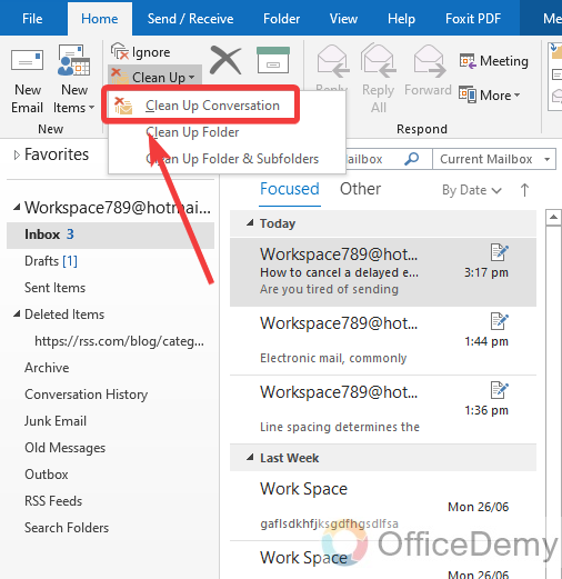 How to Clean up Outlook Mailbox 3