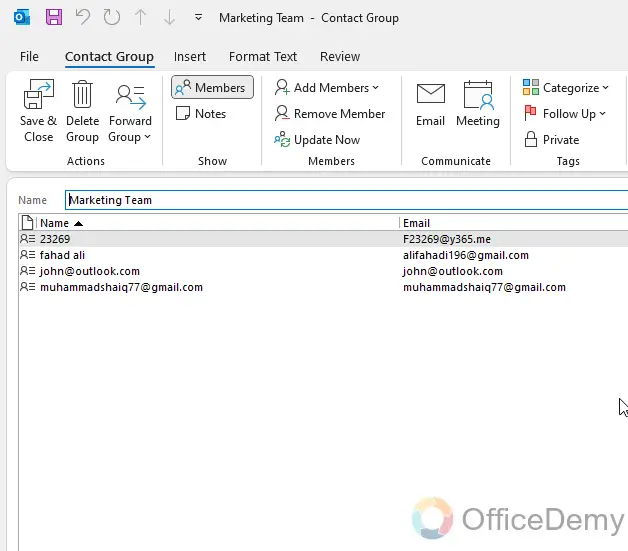 How to Edit a Contact Group in Outlook 12