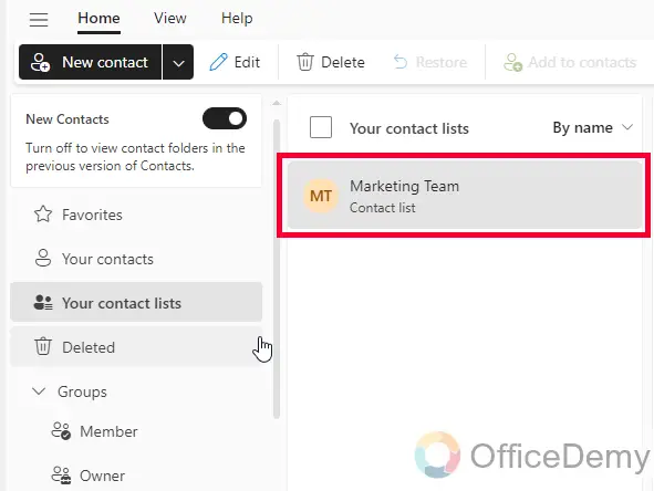 How to Edit a Contact Group in Outlook 19