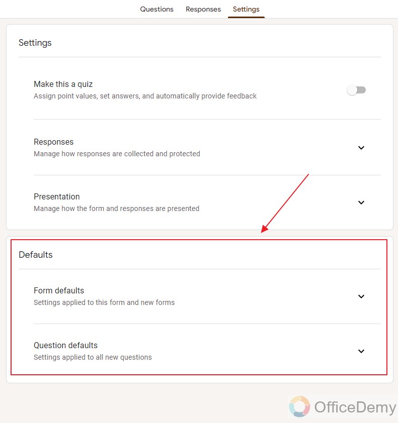 How to change the default settings of Google Form 10