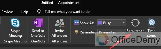 how to set up recurring meeting in outlook 10