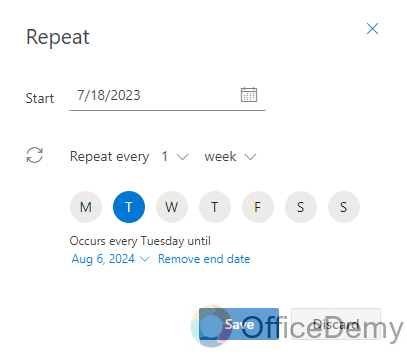 how to set up recurring meeting in outlook 18