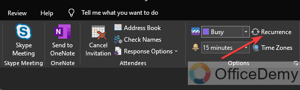 how to set up recurring meeting in outlook 4