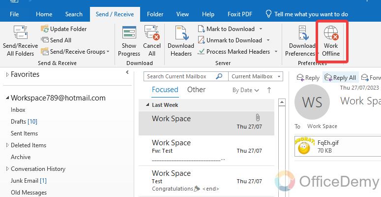 How to Appear Offline on Outlook 3