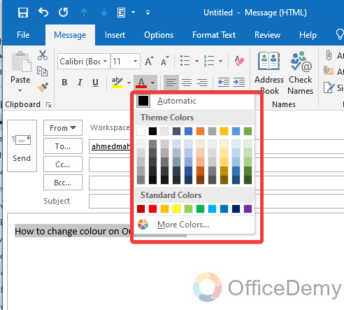How to Change Colour on Outlook Email 9