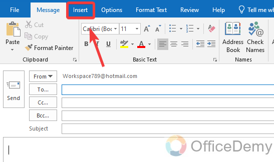 How to Insert Table in Outlook 13