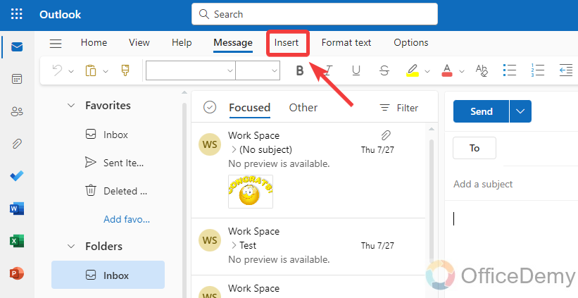 How to Insert Table in Outlook 8