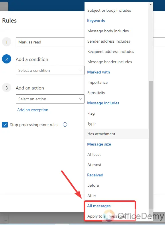 How to Mark All as Read in Outlook 17
