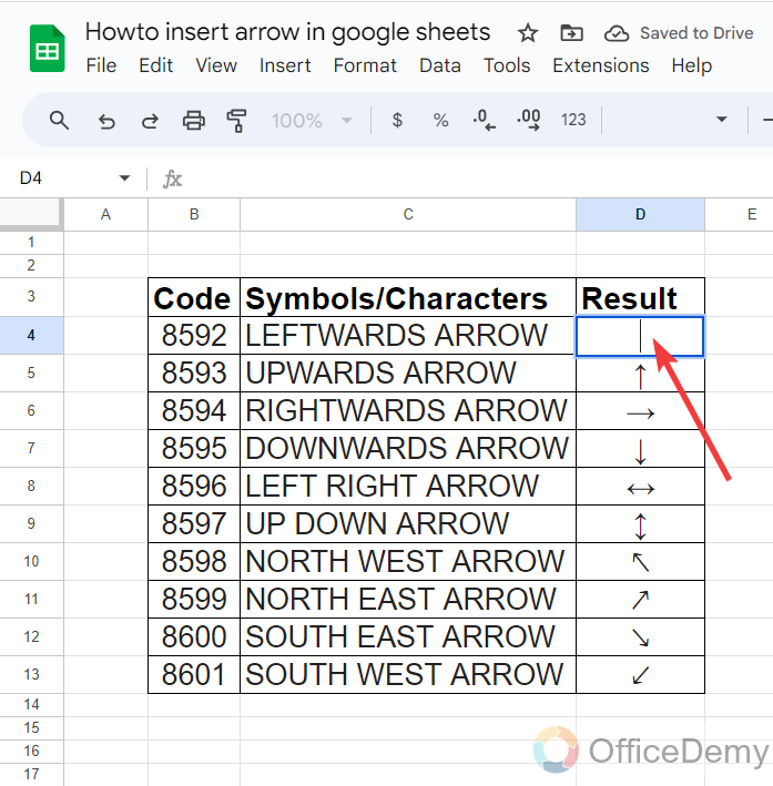 How to insert arrow in google sheets 19