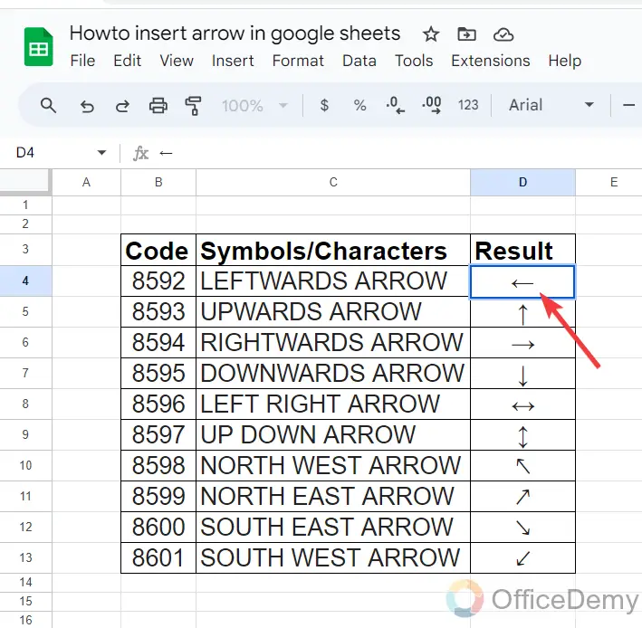How to insert arrow in google sheets 20