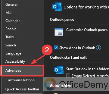 How to move the navigation bar in outlook 10