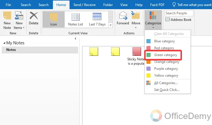 how to create a note in outlook 15