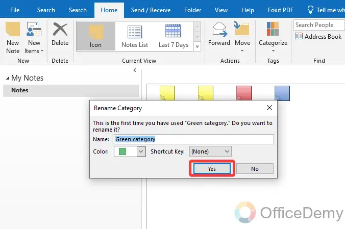 how to create a note in outlook 16