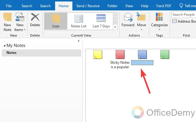 how to create a note in outlook 18