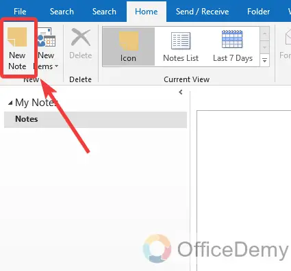 how to create a note in outlook 3