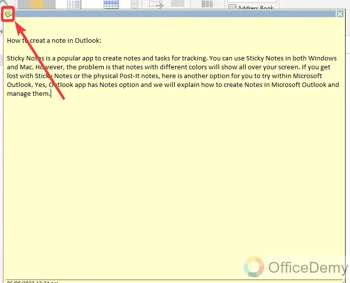 how to create a note in outlook 5