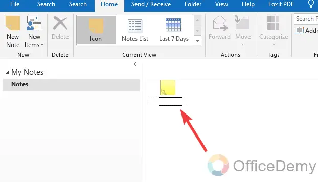 how to create a note in outlook 8