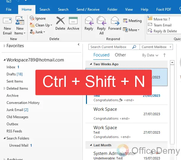 how to create a note in outlook 9
