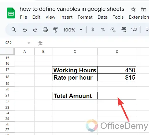 how to define variables in google sheets 1