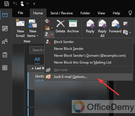 how to find blocked emails in outlook 9