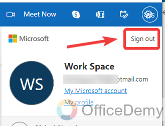 how to logout of outlook 7
