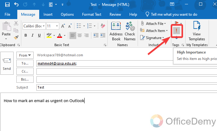 how to mark an email as urgent in outlook 3