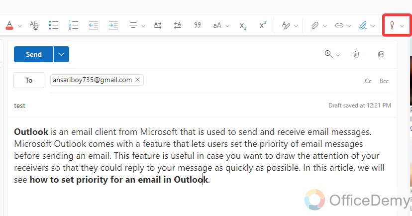 how to mark an email as urgent in outlook 8