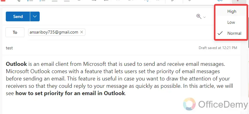 how to mark an email as urgent in outlook 9