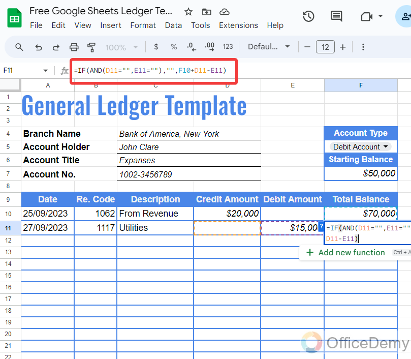 Free Google Sheets Ledger Template 23