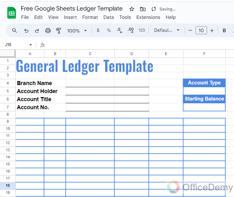 Free Google Sheets Ledger Template 7
