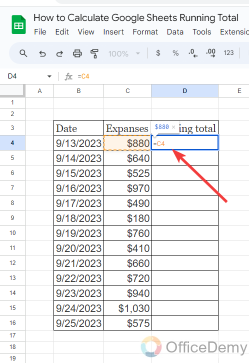 How to Calculate Google Sheets Running Total 2