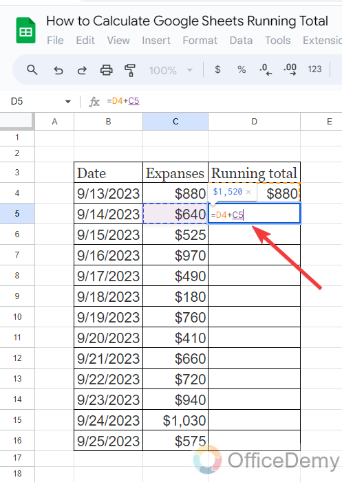 How to Calculate Google Sheets Running Total 4