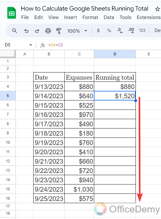 How to Calculate Google Sheets Running Total 5