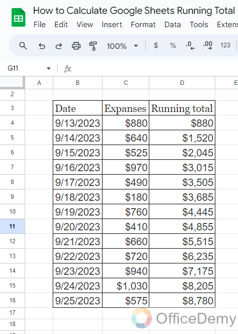 How to Calculate Google Sheets Running Total 6