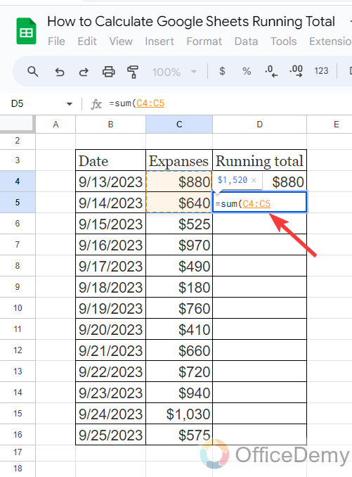 How to Calculate Google Sheets Running Total 9