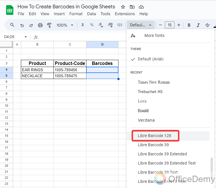 How to Create Barcodes in Google Sheets 6
