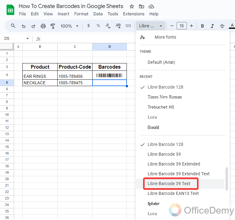 How to Create Barcodes in Google Sheets 9