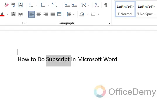 How to Do Subscript in Microsoft Word 1