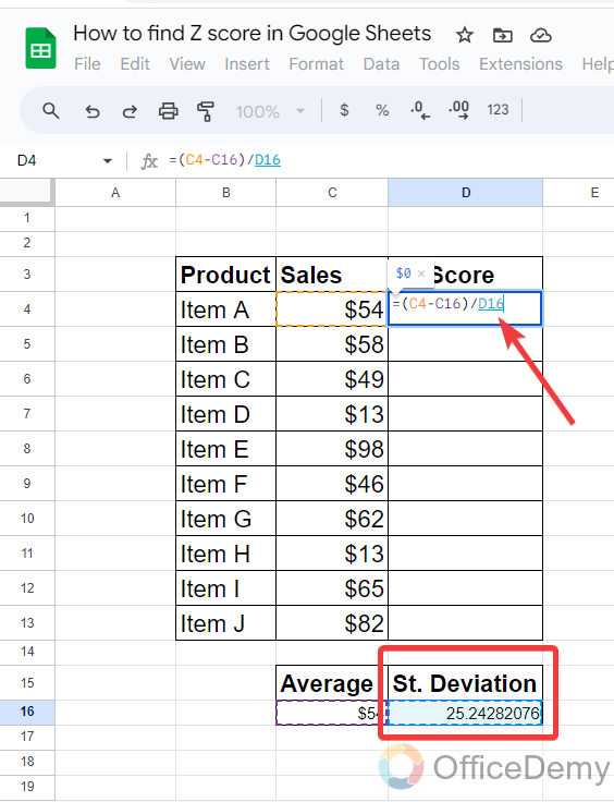 How to Find Z Score in Google Sheets 10