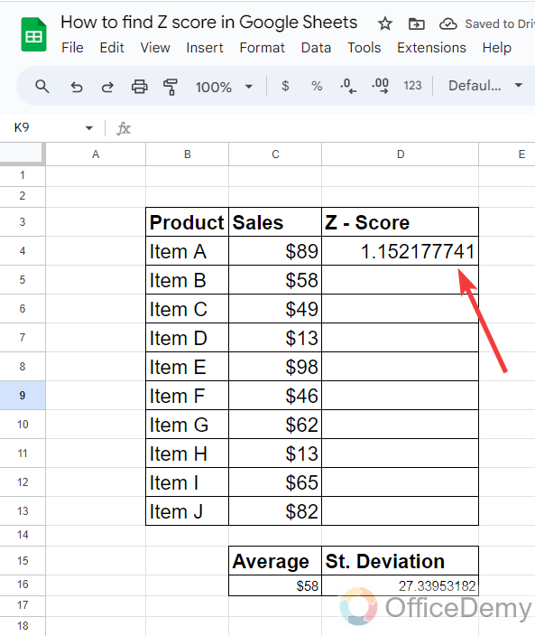 How to Find Z Score in Google Sheets 11