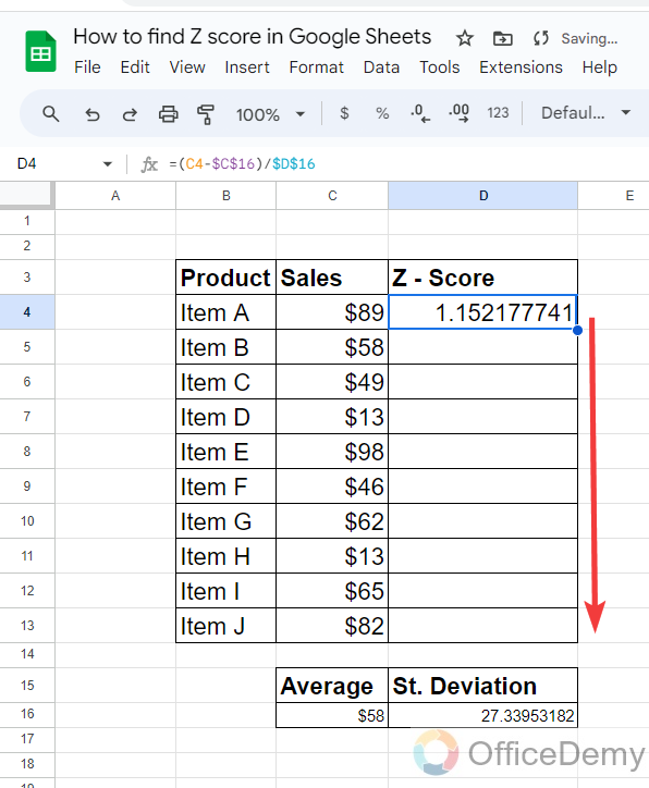 How to Find Z Score in Google Sheets 13