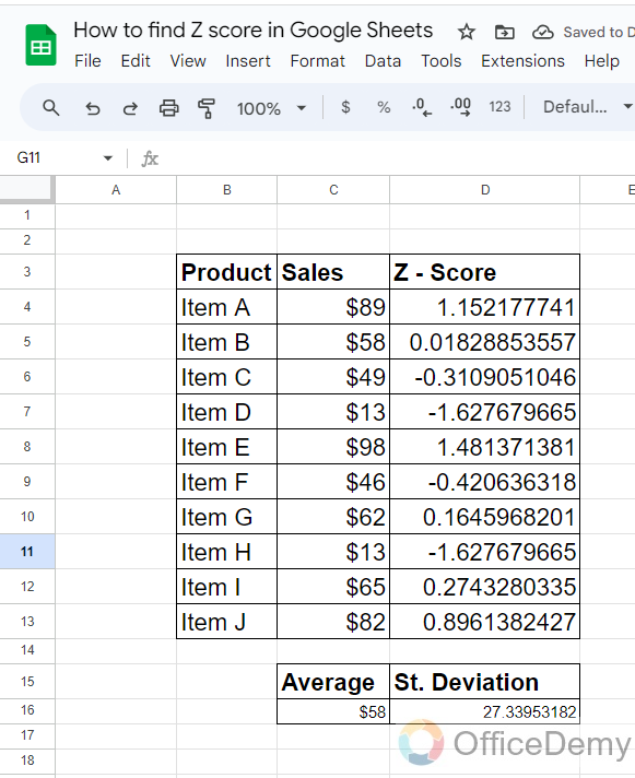 How to Find Z Score in Google Sheets 14