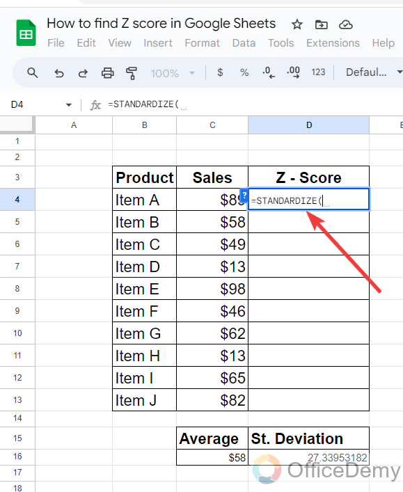 How to Find Z Score in Google Sheets 16