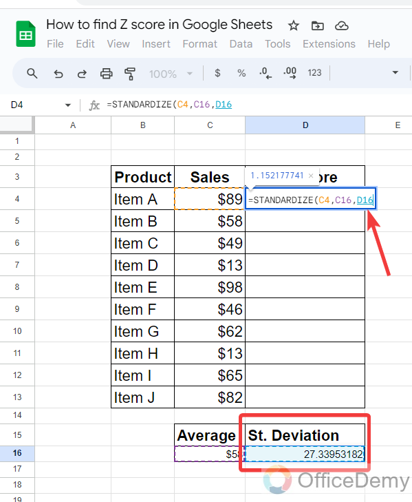 How to Find Z Score in Google Sheets 19