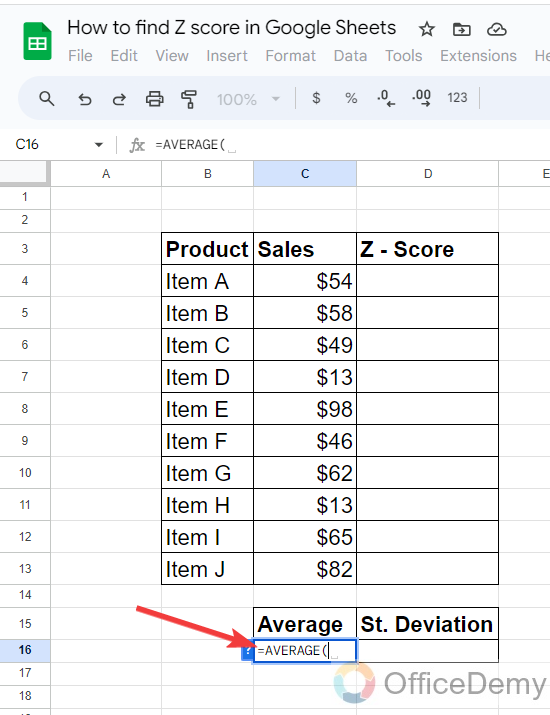 How to Find Z Score in Google Sheets 2