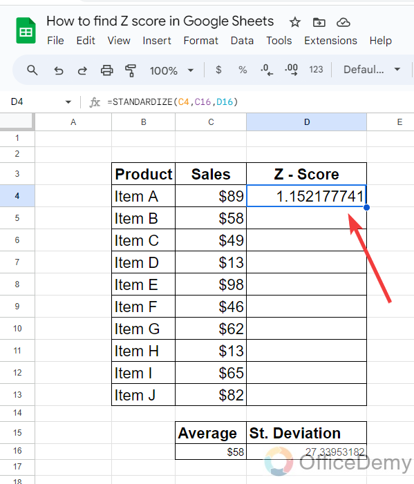 How to Find Z Score in Google Sheets 20