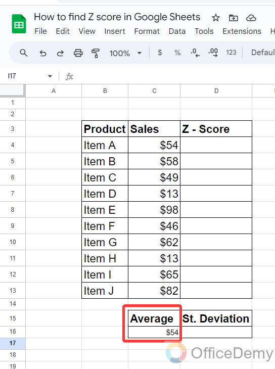 How to Find Z Score in Google Sheets 4