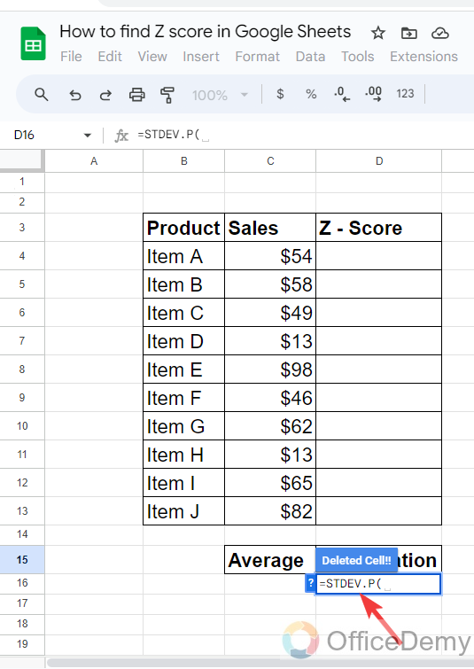 How to Find Z Score in Google Sheets 5