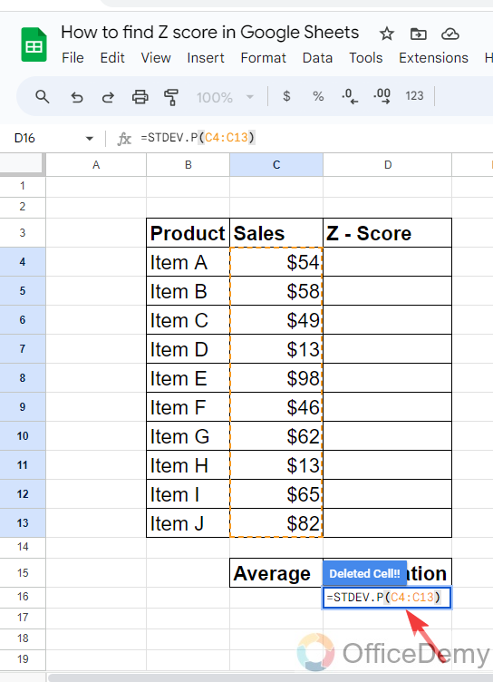 How to Find Z Score in Google Sheets 6